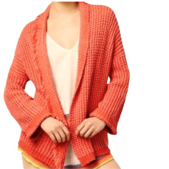 Free People Sweaters - Free People I’ll Be Around Asymmetric Cardigan, Slouchy, boho, Pumpkin, M
